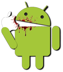 android eating apple